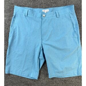 Peter Millar Mens Skull Print Performance Golf Shorts 34 Blue Stretch Luxury